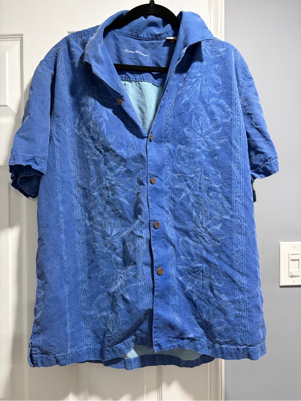 Tommy Bahama Blue Short-Sleeve Button-Front Camp Shirt